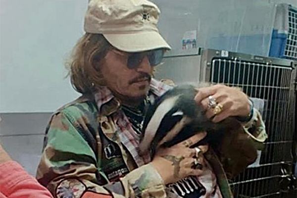Patron Johhny Depp on a visit to Folly Wildlife